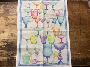 Tea towel cristal blue