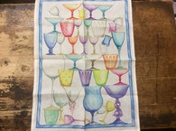 Tea towel cristal blue