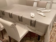 Table cloth with embroidery cypress long side