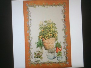 Tea towel BALCON POTAGER ORANGE