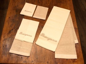 Asciugamano Diagonale o.chiaro con ricamo buongiorno