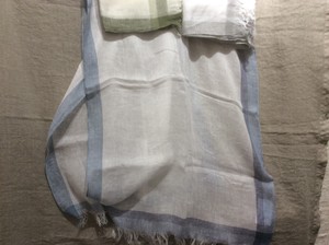 Scarf MALO white With border coloraded 