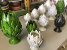 Hand Made CERAMIC ARTICHOKE Colour VERDE or cream