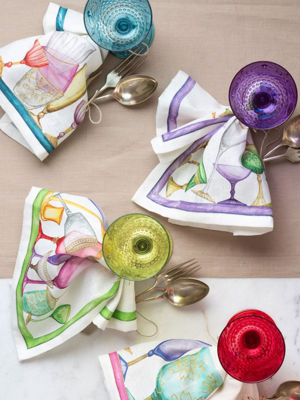 Mercantia Hand made in Toscana Napkins Linen