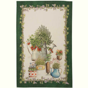Balcon Potager Green Linen Kitchen Towel