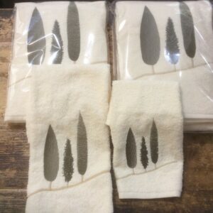 Hand towel With embroidery Cipresso 100% COTTON