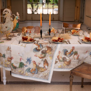 Rooster  Linen Tablecloth